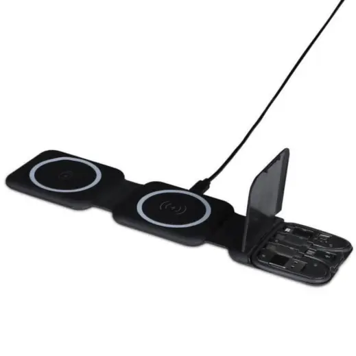 Bolero @memorii 2-in-1 Wireless Charger with Multi Cable Set Black Flat